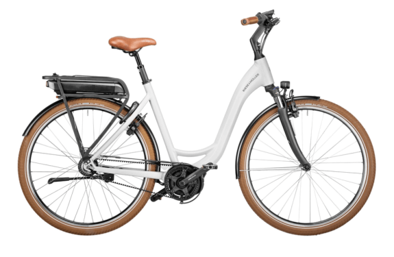 RM Swing безшумен US51 cm '23 бял електрически велосипед (500Wh, Intuvia, със заключваща се чанта, предна кошница)