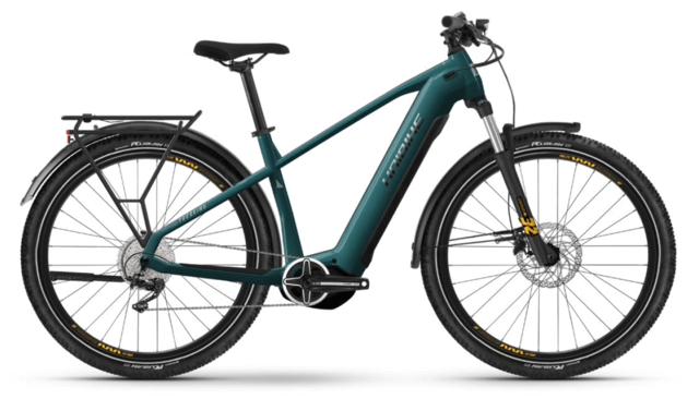 Зелен електрически велосипед Haibike Trekking 4 720Wh HE45 '24