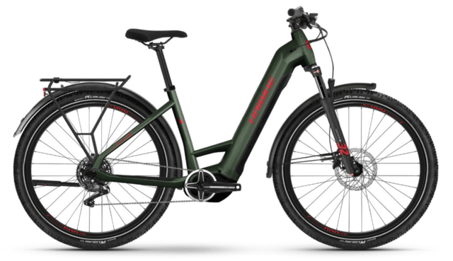 Зелен електрически велосипед Haibike Trekking 5 720Wh US45 '24