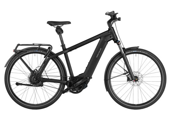 Черен електрически велосипед RM Charger4 vario HE53 cm '24 (750Wh, Kiox 300, с чанта за заключване, Comfort Kit)