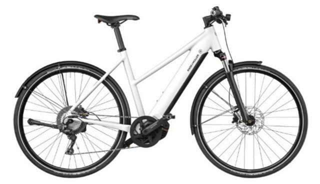 RM Roadster4 Mixte vario TR45 cm '24 бял електрически велосипед (625Wh, Kiox 300 Преден багажник, ключалка с чанта, Comfort Kit)