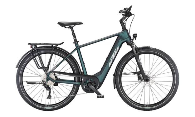 Електрически велосипед KTM MACINA TOUR CX 510 HE46 см, зелено-лилав, с преобръщаща се форма